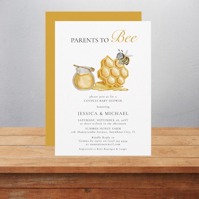 Parents to bee gender neutral minimal baby shower  invitation (Creator Uploaded)
