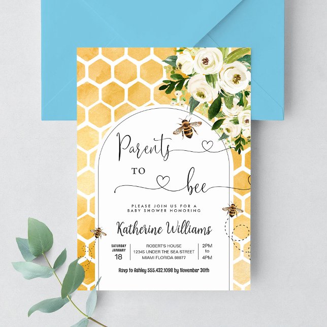 Parents To Bee Honey Bee Theme Baby Shower Invitation (Creator Uploaded)