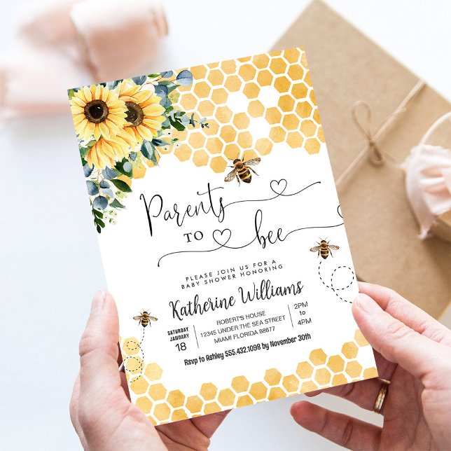 Parents To Bee Honey Bee Theme Baby Shower Invitation (Creator Uploaded)