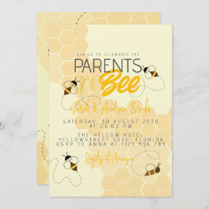 Parents to bee Honey Comb Baby Shower Invitation