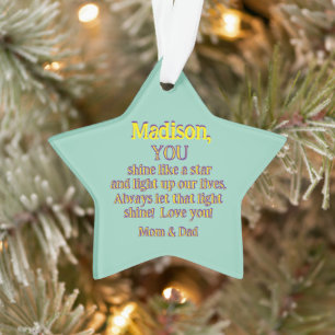 PARENTS TO DAUGHTER/YOU SHINE LIKE A STAR ORNAMENT