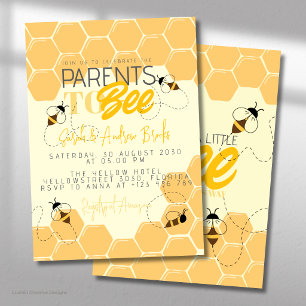 Parents to Honey Comb Bee Baby Shower Invitation
