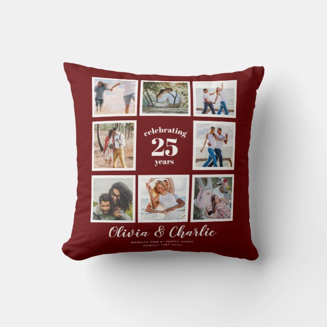Parents Wedding Anniversary PHOTO Custom Branded   Cushion (Front)