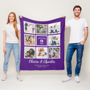 Parents Wedding Anniversary PHOTO Custom Branded Fleece Blanket