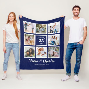 Parents Wedding Anniversary PHOTO Custom Branded   Fleece Blanket
