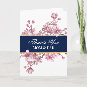 Parents Wedding Day Floral Thank You Card