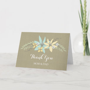 Parents Wedding Day Thank You Burlap Spring Floral