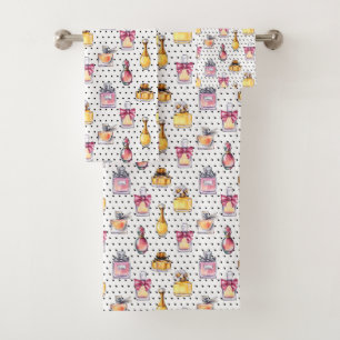 Parfum Bottle Pattern Bath Towel Set