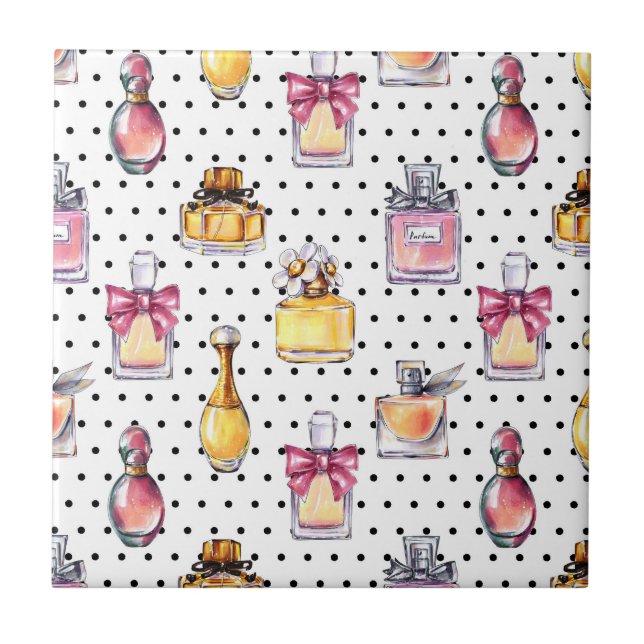 Parfum Bottle Pattern Ceramic Tile (Front)