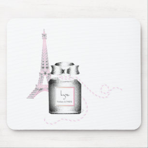 Parfum Bottle with Eiffel Tower and Rope Mouse Pad