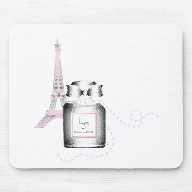 Parfum Bottle with Eiffel Tower and Rope Mouse Pad (Front)