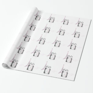 Parfum Bottle with Eiffel Tower and Rope Wrapping Paper