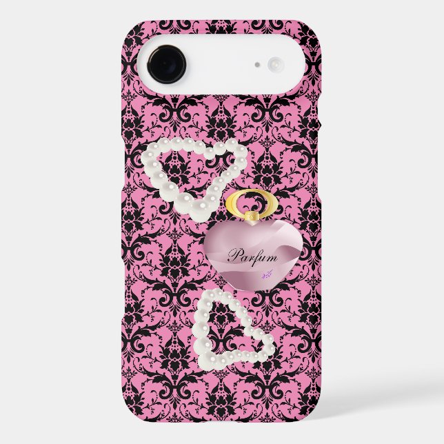 Parfum & Pearls Pink Damask iPhone6Plus Tough Case (Back)