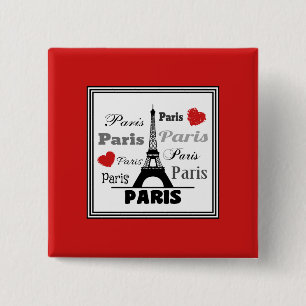 Paris 15 Cm Square Badge