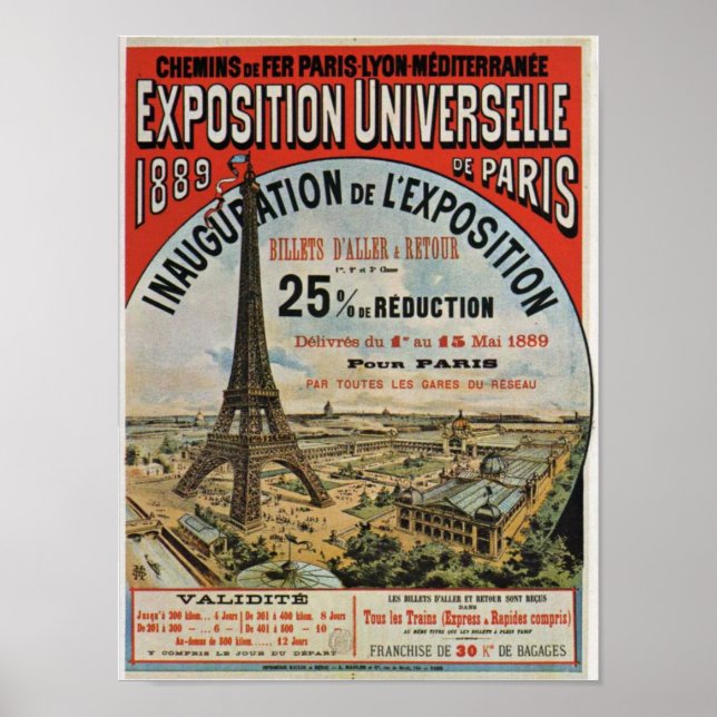 Paris 1889 – Expostion Universelle Weltausstellung Poster (Front)