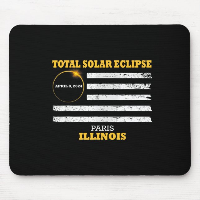 Paris 2024 Solar Eclipse 2024 040824 Eclipse  Mouse Pad (Front)