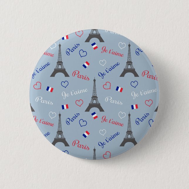Paris 6 Cm Round Badge (Front)