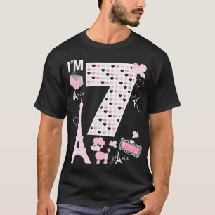 Paris 7th Birthday Girl Paris 7 Year Old Matching T-Shirt