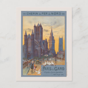 Paris à Gand Vintage Poster 1892 Postcard