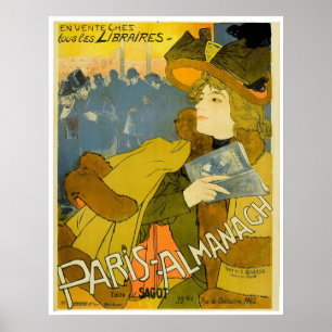 Paris Almanach ~ Vintage Travel Advertisement Poster
