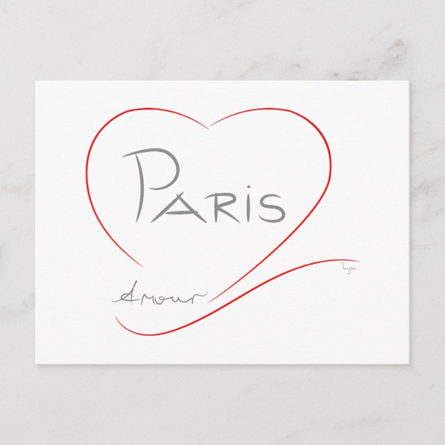 PARIS Amour (heart) Postcard (Front)