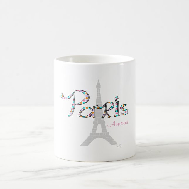 PARIS Amour with Eiffel Tower Coffee Mug (Center)