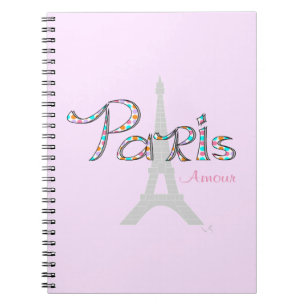 PARIS Amour with Eiffel Tower Notebook