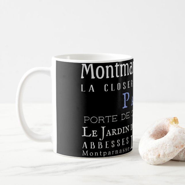 Paris and its landmarks coffee mug (With Donut)
