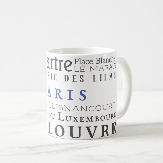 Paris and its landmarks coffee mug (Front Right)