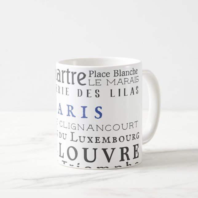 Paris and its landmarks coffee mug (Front Right)