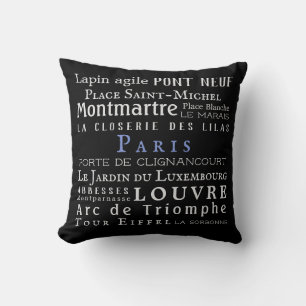 Paris and its landmarks cushion