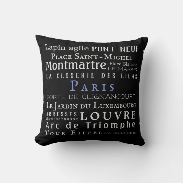 Paris and its landmarks cushion (Front)