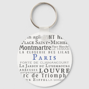 Paris and its landmarks key ring