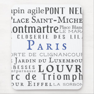 Paris and its landmarks mouse pad