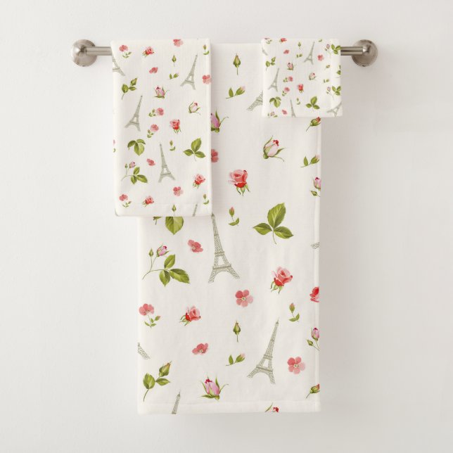 Paris and Roses Bath Towel Set (Insitu)