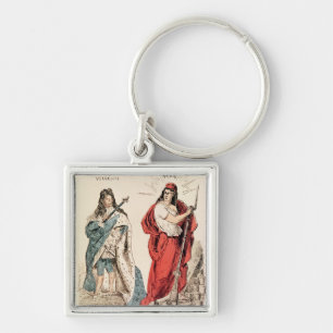Paris and Versailles Glaring at Each Other, 1871 Key Ring