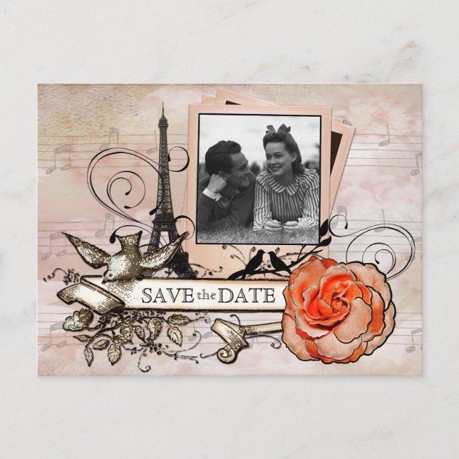 Paris antique theme custom PHOTO postcard (Front)