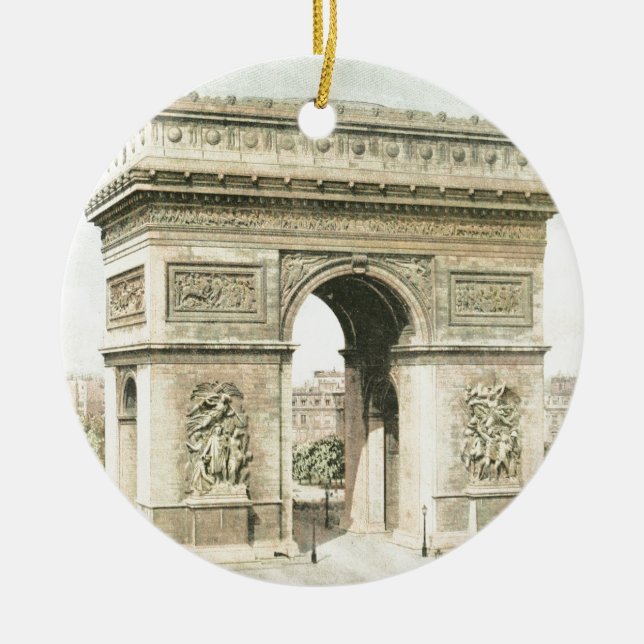 Paris, Arc de Triomphe Ceramic Tree Decoration (Front)