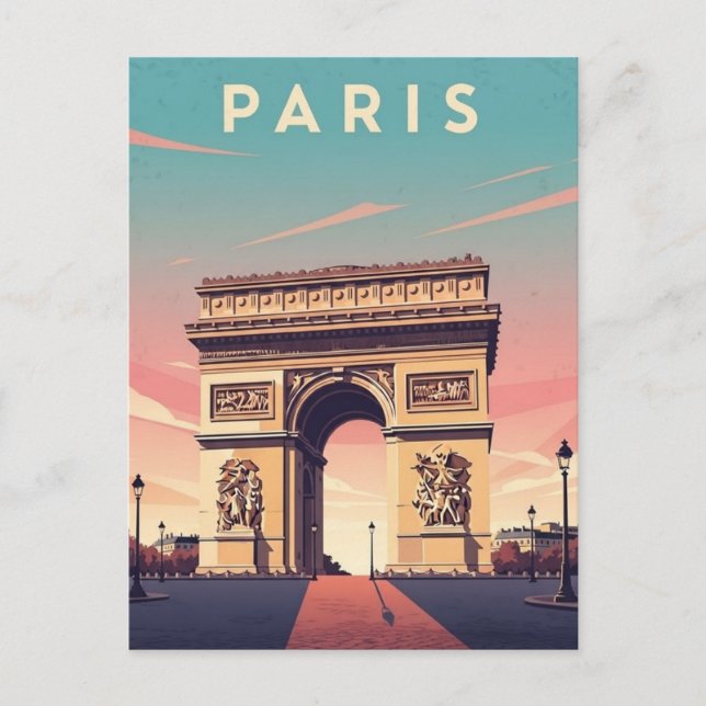 Paris Arc de Triomphe Postcard (Front)