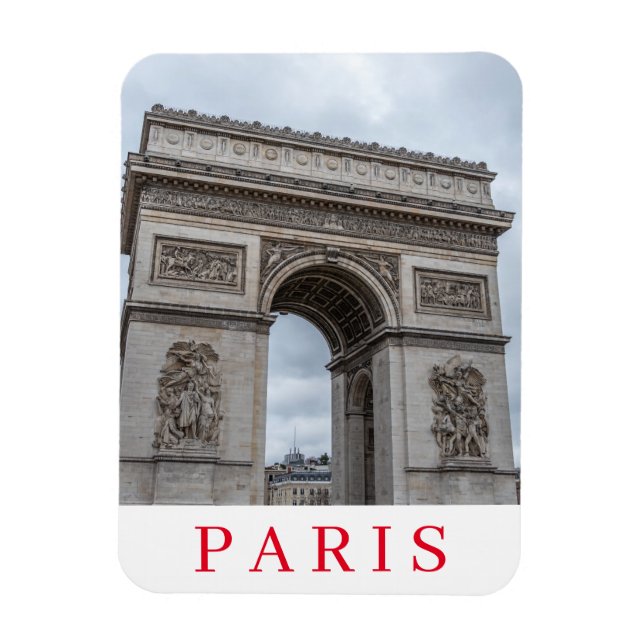 Paris Arc de Triomphe view fridge magnet (Vertical)