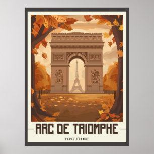 Paris Arc de Triomphe Vintage Poster