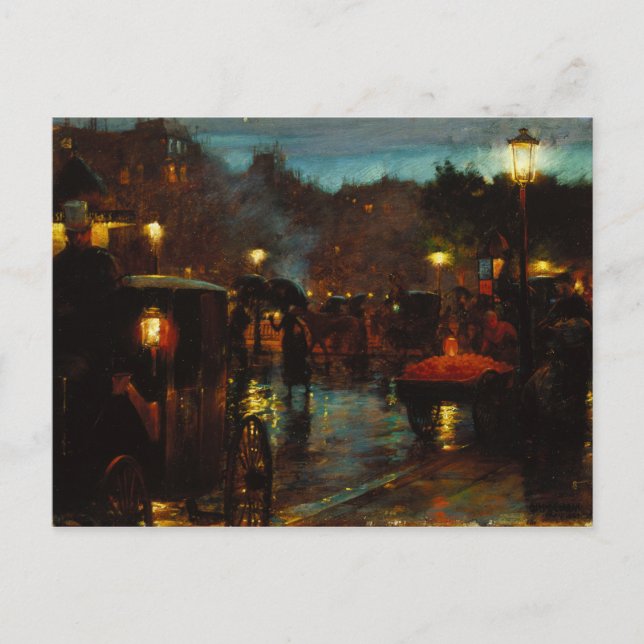 Paris at Night Canvas Print Postcard (Front)