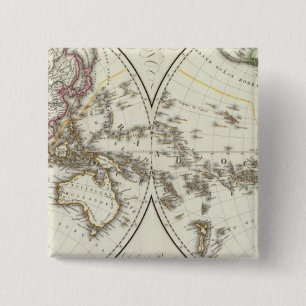 Paris Atlas Map 15 Cm Square Badge
