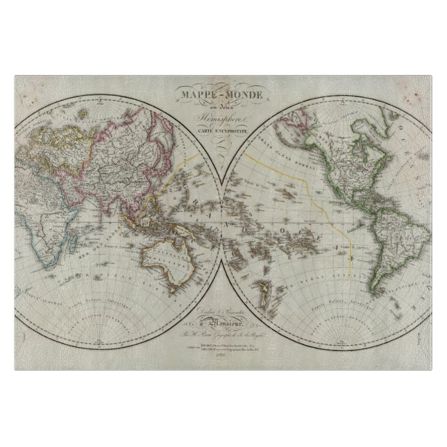 Paris Atlas Map Cutting Board (Front)