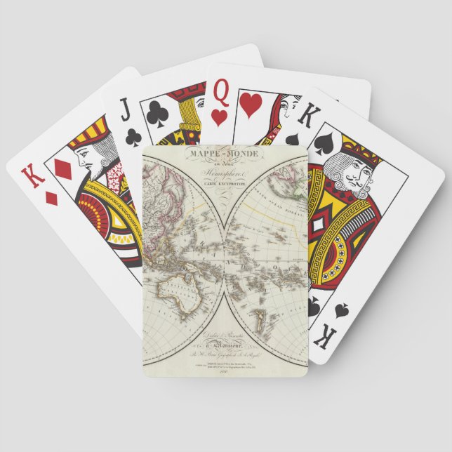 Paris Atlas Map Playing Cards (Back)