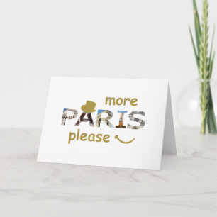 Paris Attractions More Paris Please Golden Glitter Card