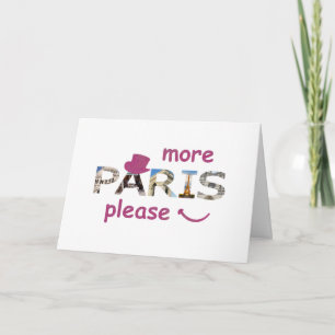 Paris Attractions More Paris Please Pink Glitter Card
