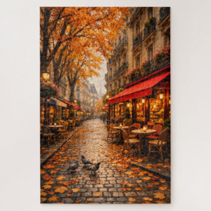 Paris Autumn Café Street – Warm Fall Puzzle