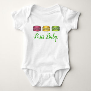 Paris Baby French Food Macaron Cookies France Baby Bodysuit