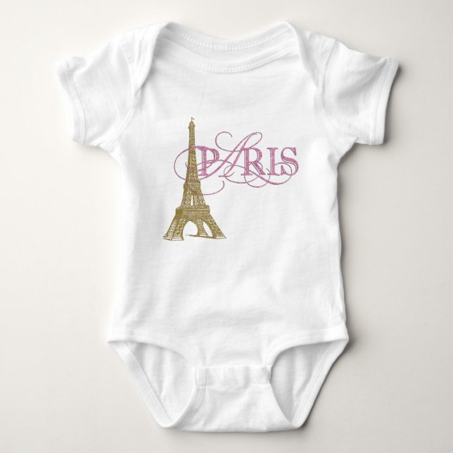 Paris Baby Girl Baby Bodysuit (Front)